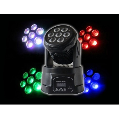 MINI TESTA MOBILE WASH LED 7 x 10W RGBW